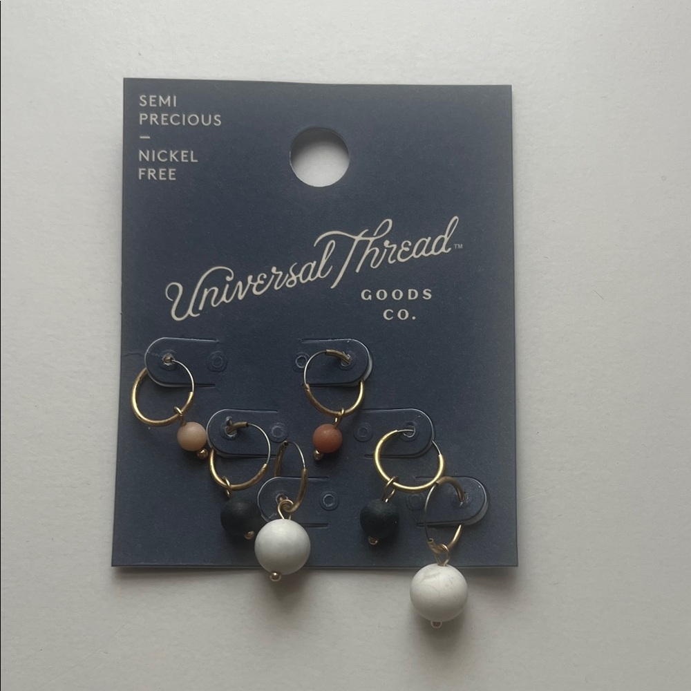 Universal Thread Semi Precious Stone Hoop Earrings